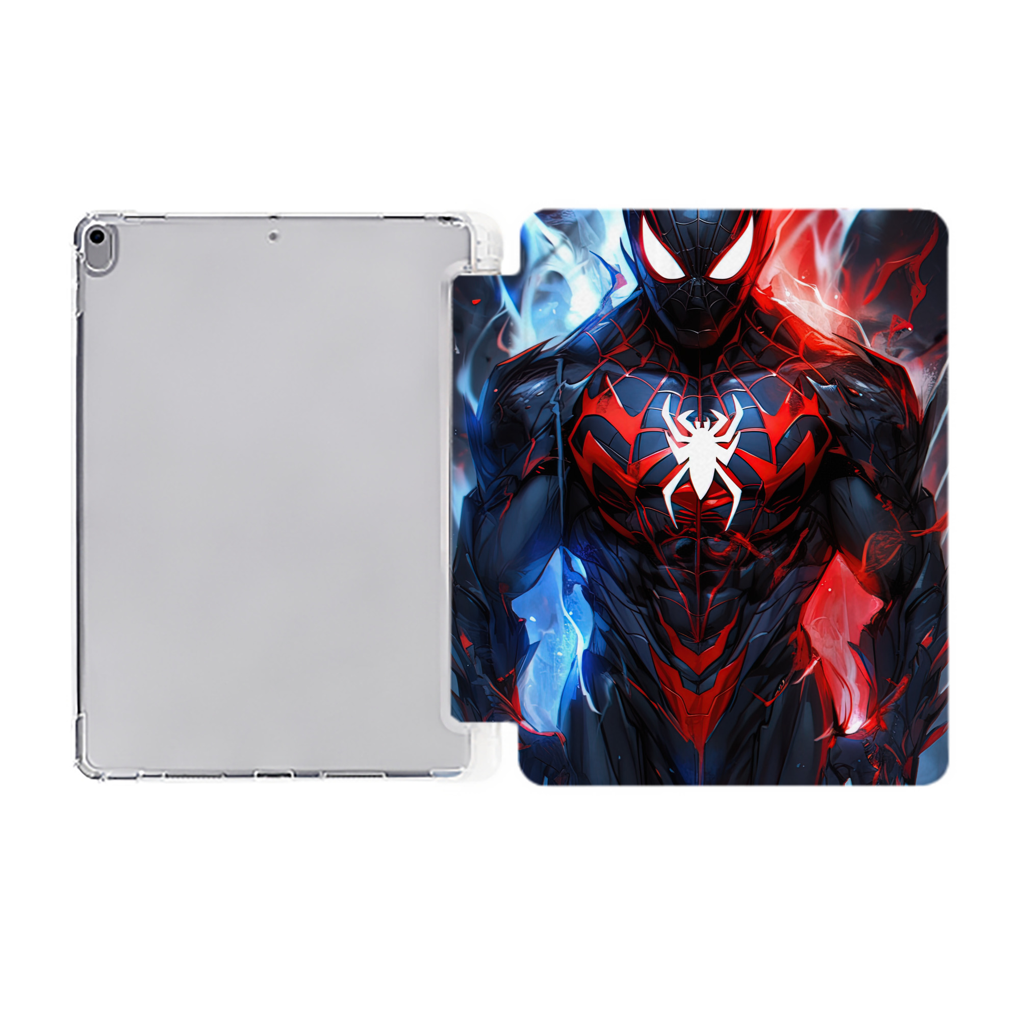 （画像用） Spider Man スパイダーマン IPad ケース ペン収納付き 三つ折りスタンド PUレザー×シリコン 対応機種9.5/10.5/10.9インチ